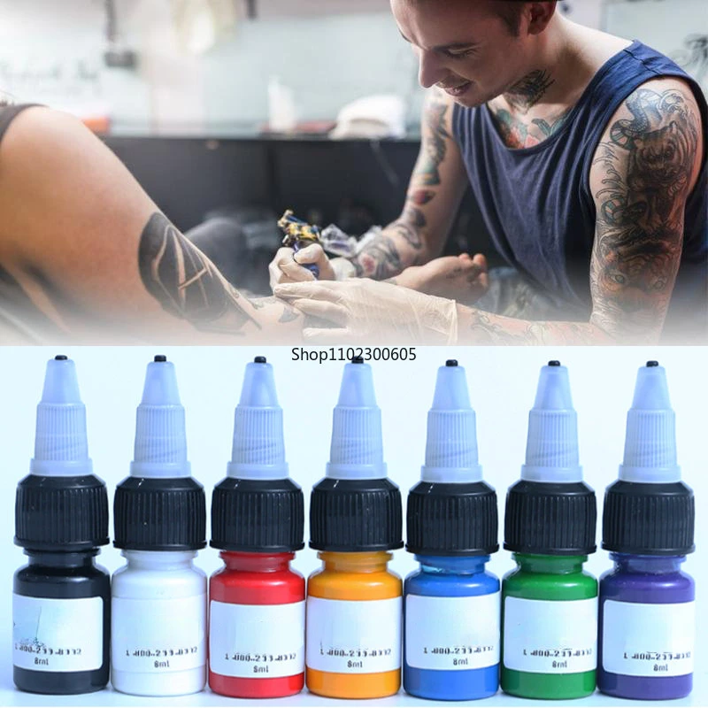 Tattoo Ink 14Colors 8ml Professional TattooInk for Body Art Natural Plant Micropigmentation Pigment Permanent Tattoo Ink