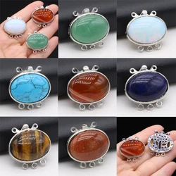 Natural Stone Crystal Spar Agate Gem Multilayer Necklace Bracelet Clasp Accessories For Jewelry Making Necklace Bracelet 26x26mm