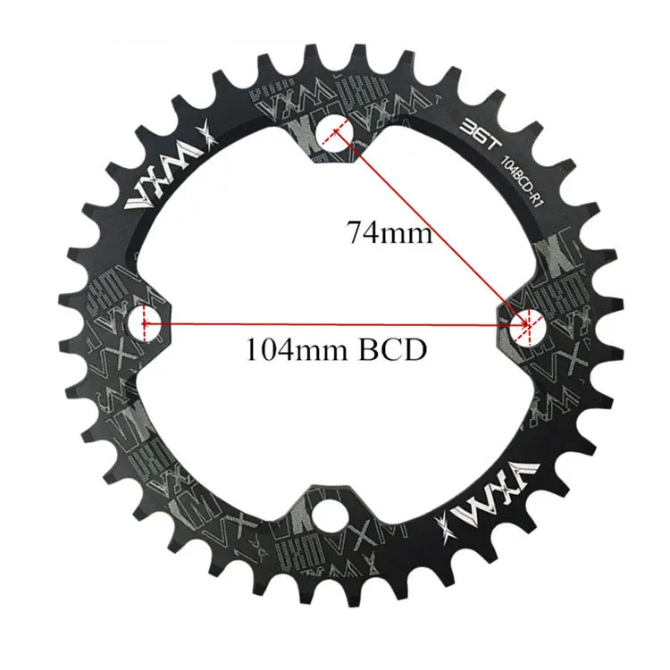 104BCD Oval/Circular Crown Ring Wide and Narrow Sprocket Mountain Bike 30T-52T Crank Set Teeth Plate Star Parts 104 BCD Light