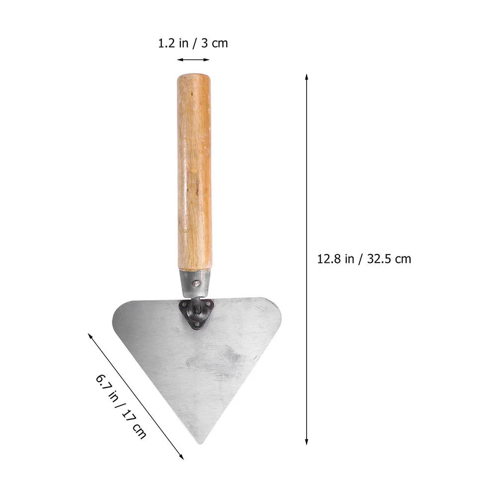 

3pcs Stainless Steel Triangle Trowel Bricklaying Tool Wooden Handle For Masonry Plastering Concrete Finishing Hand Trowel