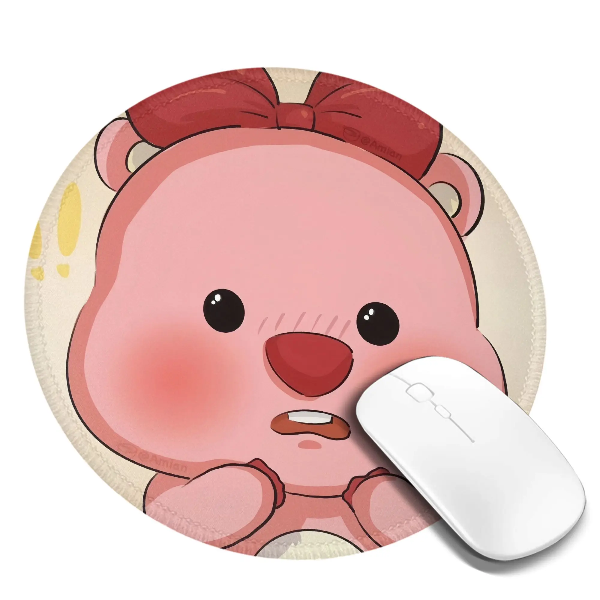 ‌ LOOPY Karpet Alas Mouse Mini Bulat Alas Anti Selip Desktop 8 Inci Alas Komputer Game Alas Mouse Karet Gaming