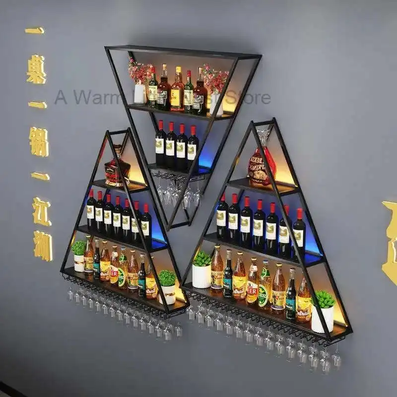 แบบพกพาจอแสดงผลไวน์ตู้วิสกี้หรูหราเก็บภายนอกบุฟเฟ่ต์ไวน์ตู้โบราณชนบทโมเดิร์นโลหะ Estante เฟอร์นิเจอร์