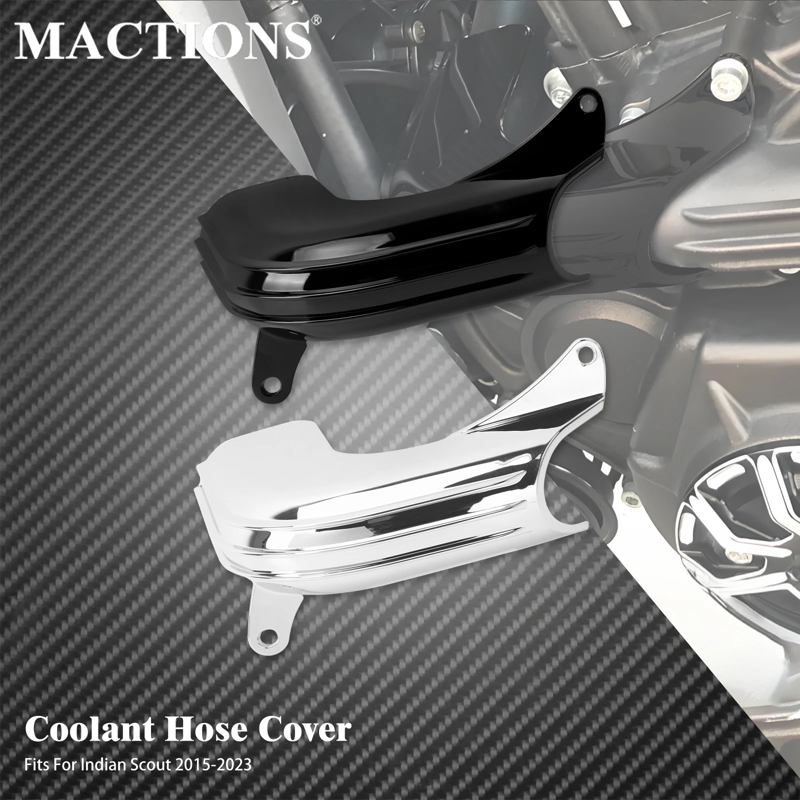 Motorcycle Coolant Hose Cover Cooling Fluid Pipe Protection Black/Chrome For Indian Scout Sixty 2015-2023 Bobber Sixty 2018-2023