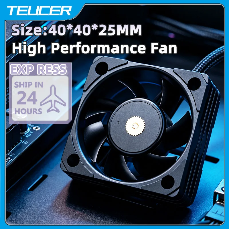 TEUCER GY-B4020 40mm High Static Pressure Industrial PWM Fan 5500RPM 12V Small Compact Fan for 3D Printer, Router, Mini ITX Case