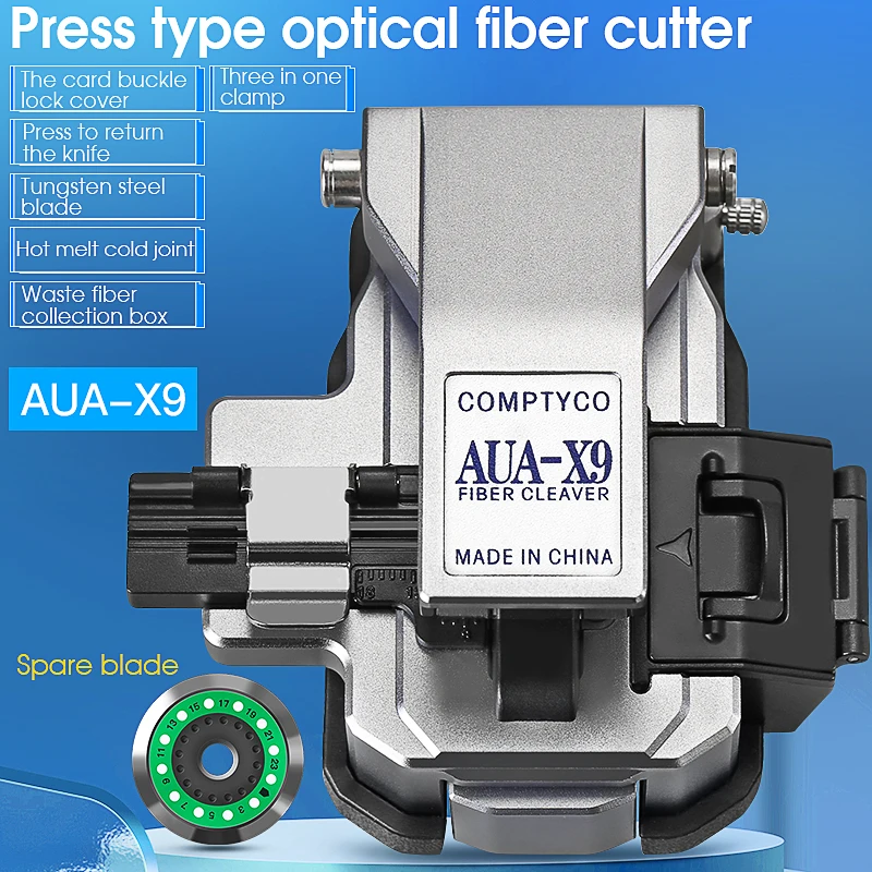 AUA-X9 FTTH High-precision  for Cold Joint/Hot Melt Optical Fiber Cleaver Machine 24 Surface Blade cutting Tool Free Shipping