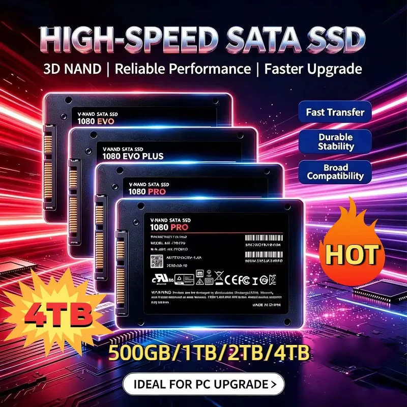 1080 EVO 4TB Solid State Disk SSD High Speed 500G 1TB 2TB Internal HDD Hard Drive Sata3 2.5Inch For Laptop Microcomputer Desktop