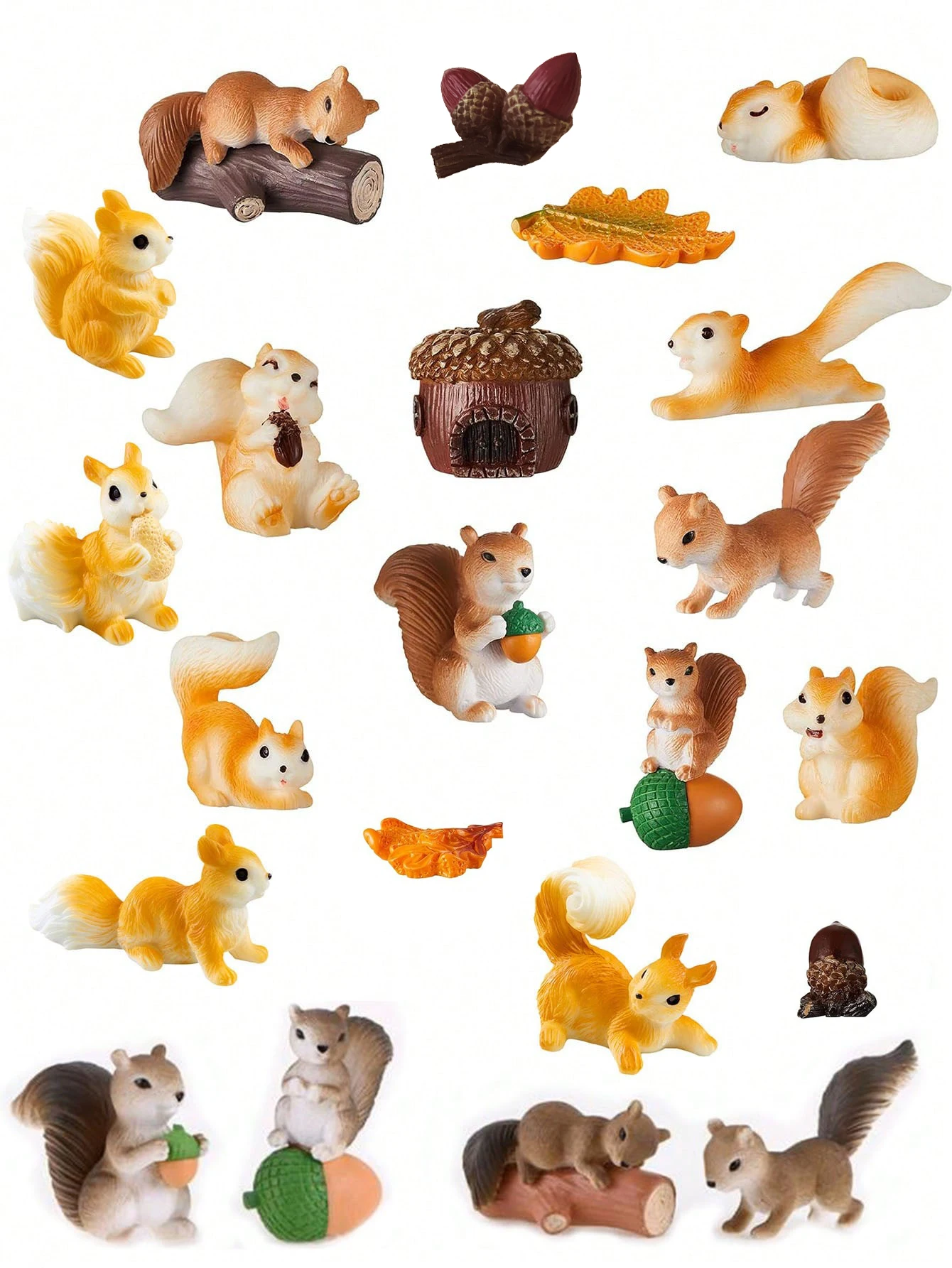 Miniature Squirrel Mini Figurine Garden Accessories Tiny Resin Squirrel Fairy Plastic Miniature Things Figurines,Squirrel Garden