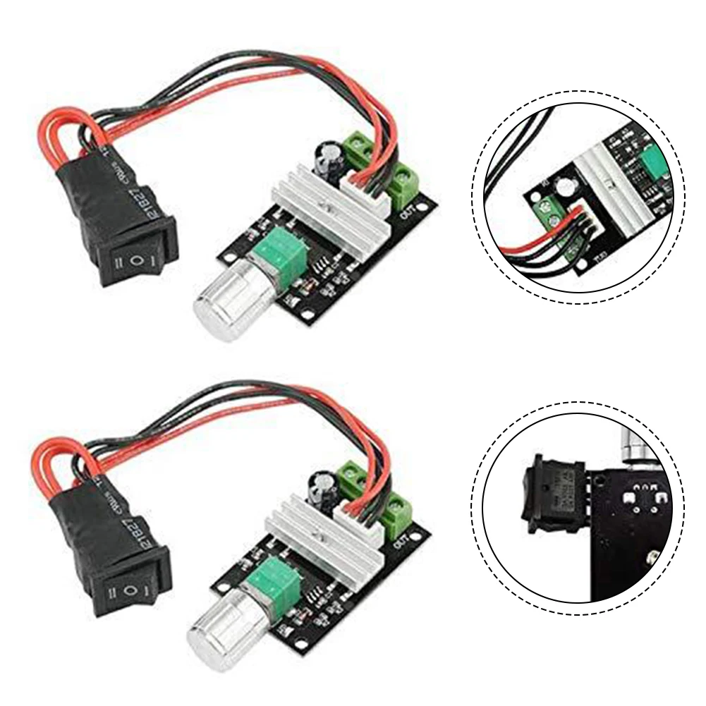 2pcs DC Motor Speed Controller For PWM Speed Adjustable Driver Reverse For CNC Machine Accessories Easy Installation