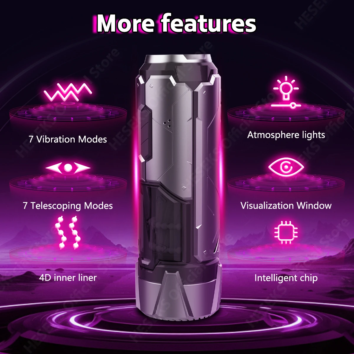 HESEKS Automatic Male Masturbator Telescopic Vibrator 7 Thrusting Vibration Modes for Penis Stimulation Electric Male Stroker 18