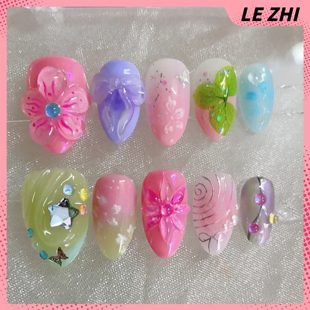 Vip Custom Nail Art Press On Накладные ногти Высококачественная настройка Акриловые накладные ногти ручной работы Мультфильм Гот Французские различные стили