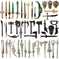 MOC Medieval Military Anime Figures Weapons Building Blocks Toys Soldiers Shield Sword Bow Trident Ax Gun Hammer DIY Gifts K027