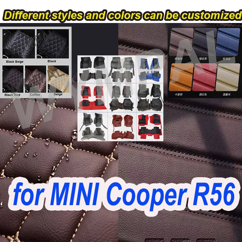 

LUXURY Custom Automotive Car Floor Mats For MINI Cooper R56 2007 2008 2009 2010 Auto Luxury Leather Men Women Car Mats