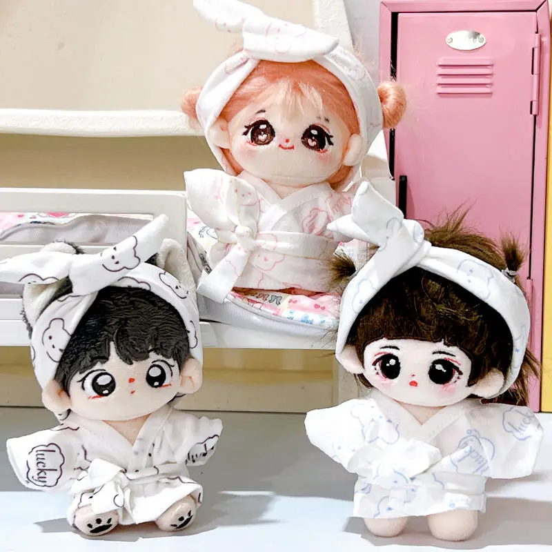 Cute Cotton Doll Pajama Set for 10 20cm Idol Dolls Nightgown Clothes Dress Up Accessories DIY Toys