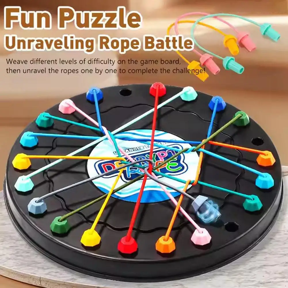 Ontrafelen van touwuitdaging Bordspel Ontgrendelbord Interactief spel voor ouders en kinderen Touwknopen Uitdagingspuzzelspeelgoed