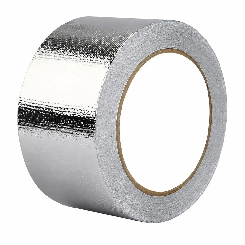 New 5/10/20M Fiberglass Aluminum Foil Tape Self-Adhesive High Temperature Fireproof Tape Silver Foil Tape
