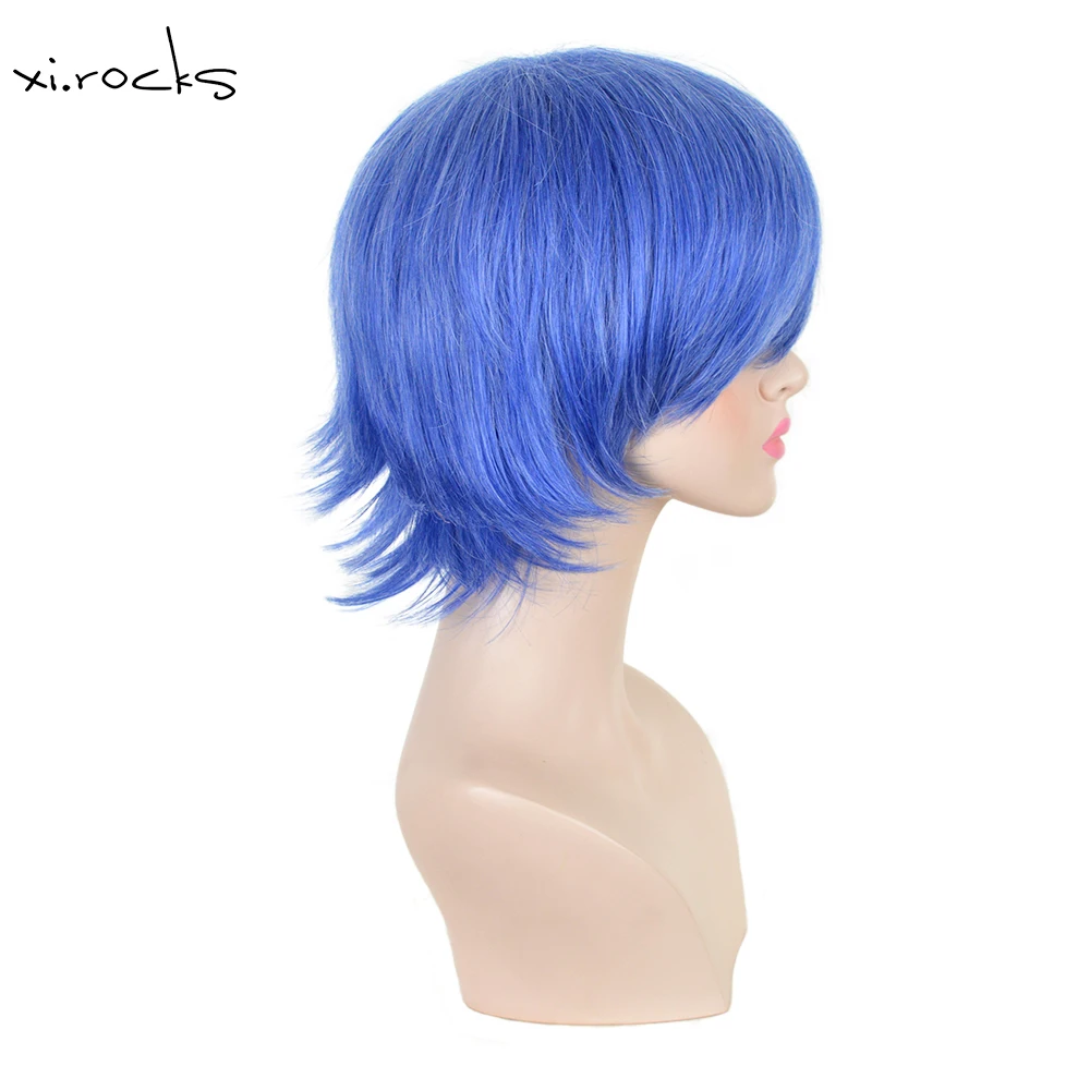 3446 Xi.rocks 12Inch Blue Short Hairstyle Cosplay  Synthetic Heat Resistant Ichinose Tokiya Wig