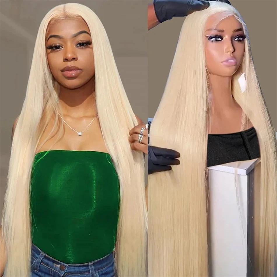 34 36 Inch 613 Bone Straight 220% HD Honey Blonde Lace Front Human Hair Wig Brazilian 13x6 Colored Lace Frontal Wigs For Women