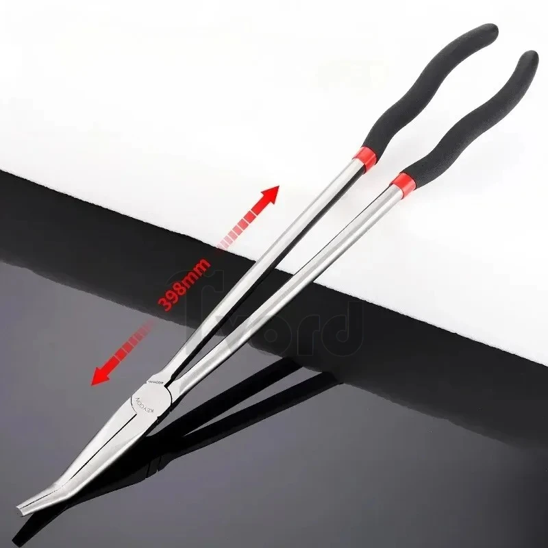 1 conjunto de alicates de nariz longo multiuso de 16 polegadas Alicate de nariz de agulha reta curvado de 25 / 45 graus sem logotipo