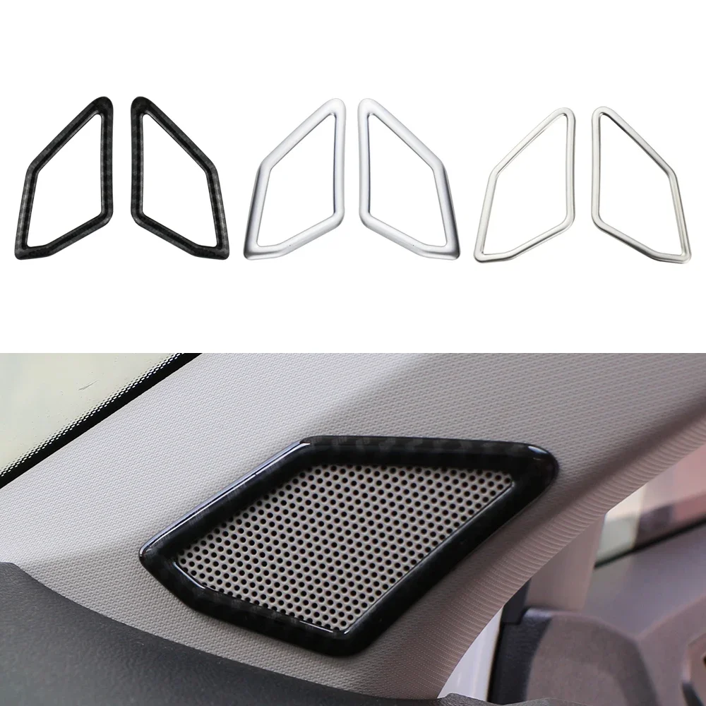 2Pcs Car Front Window Audio A Pillar Speaker Circle Cover Trim Stickers for Volkswagen VW T-Roc TROC 2018 - 2023 Accessories image 3