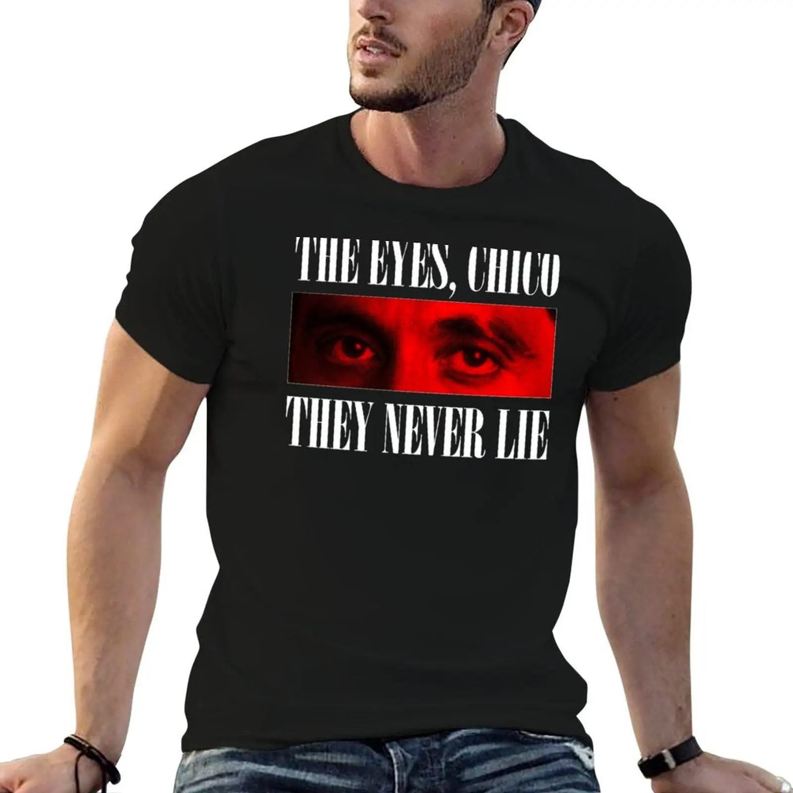 SCARFACE The Eyes Chico They Never Lie T-Shirt Fashion Print Casual Short Sleeve