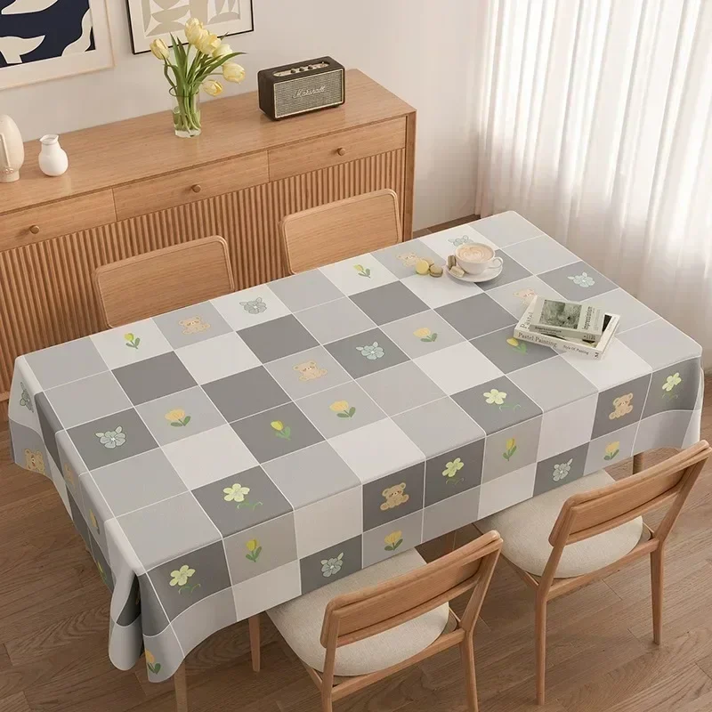 Nappe de table basse minimaliste en cuir imperméable, bord complet, gril de bureau, degré d'huile, lavage sans brûl