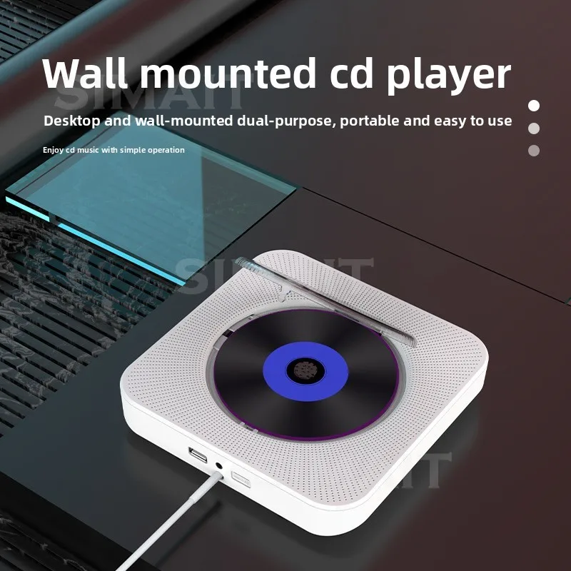 CD Player, Wall Mount, Home Bluetooth Retro Repeat Album, Vinyl CD To Learn