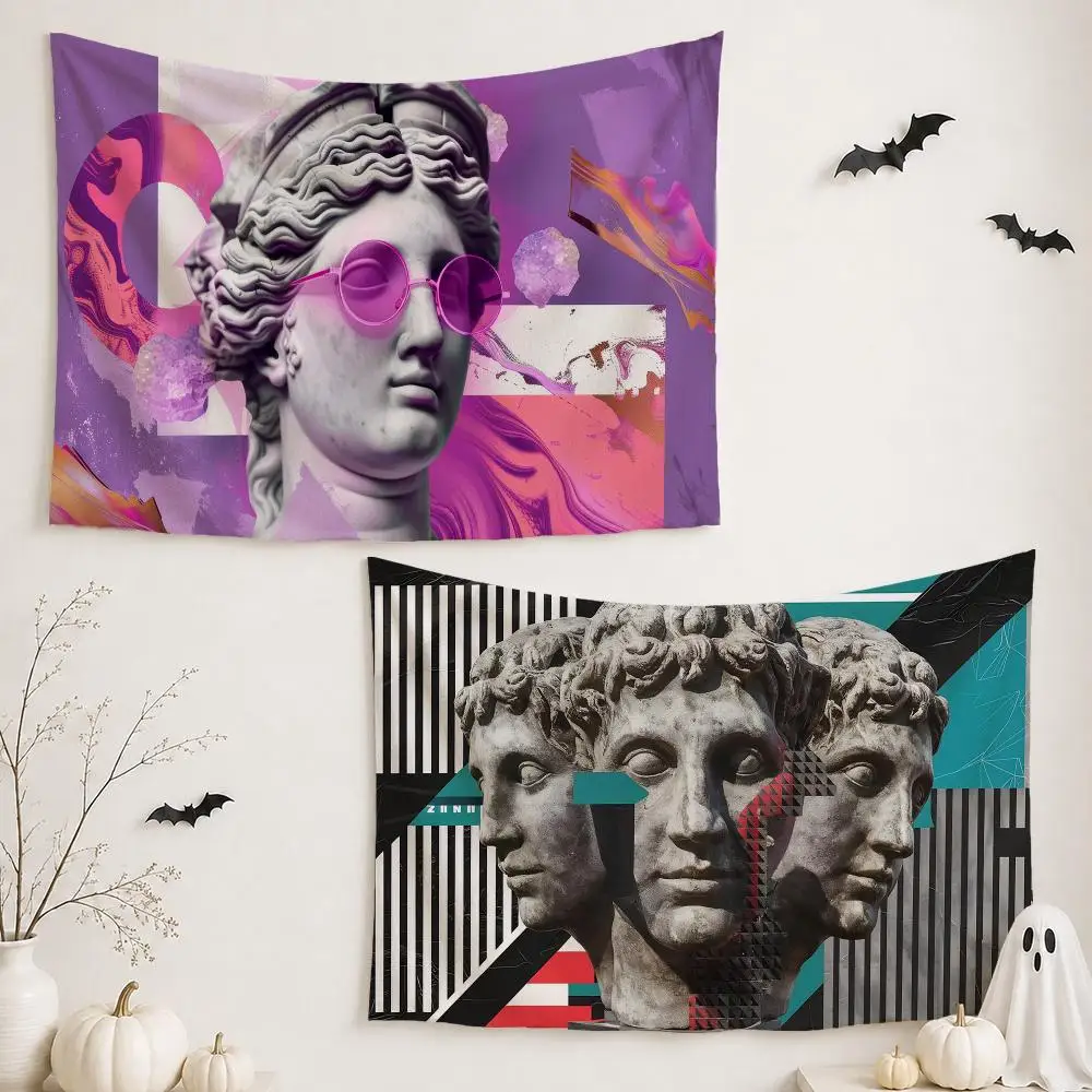 Broken greekgod Tapestry Custom Living Bedroom Party Dormitory interior Wall bohemian Decoration Attached clip