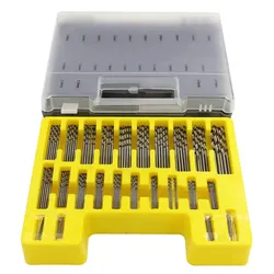 150PC Mini Fried Dough Twists Drill Plastic Box 0.4-3.2mm Small Drill Box Mini Straight Shank Fried Dough Twists Drill Set