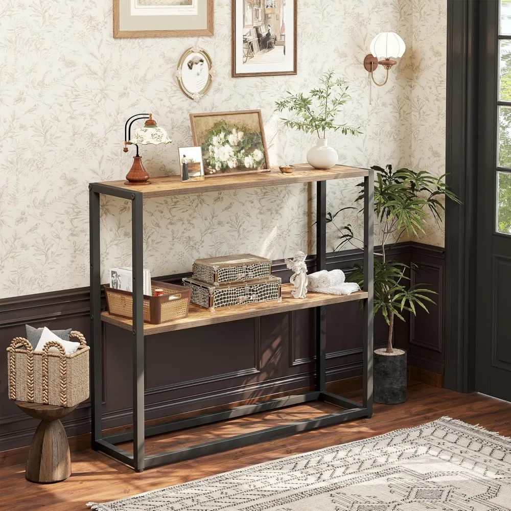 Small Entryway Table, 29.5" Narrow Console Table with Shelves, Sofa Table, Couch Side Table, Entry for Hallway, Liv