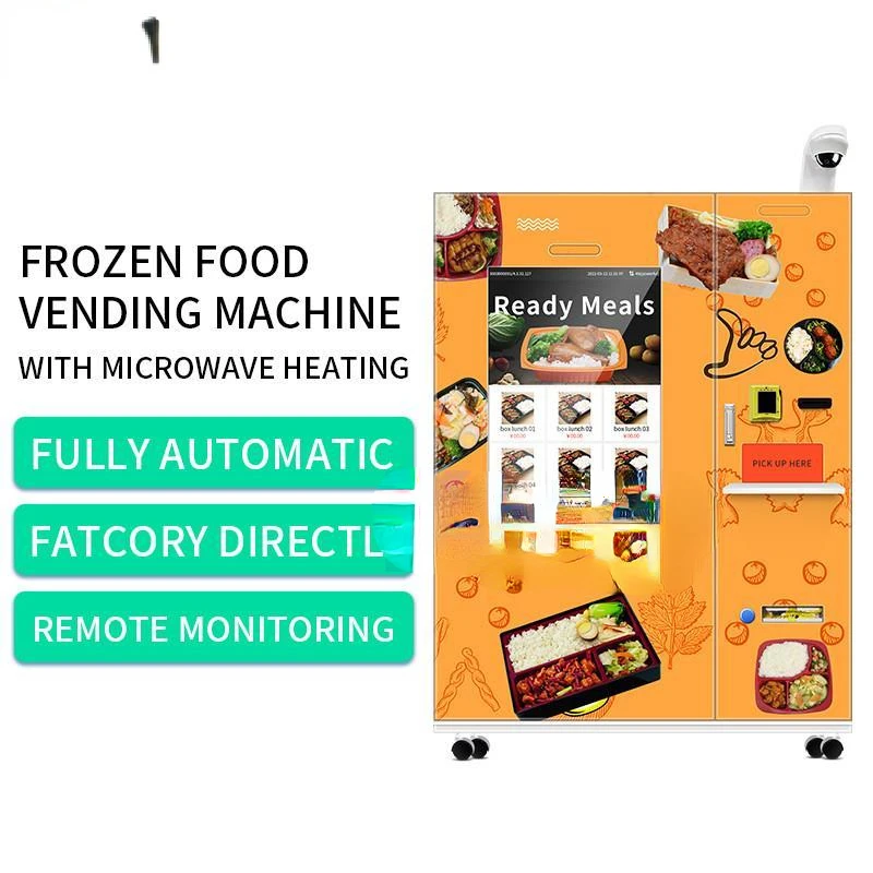 Bread Soup Heating Vending Machine Delicious Food Heating Hamburger Cash Coin And Card Reader On The Machine