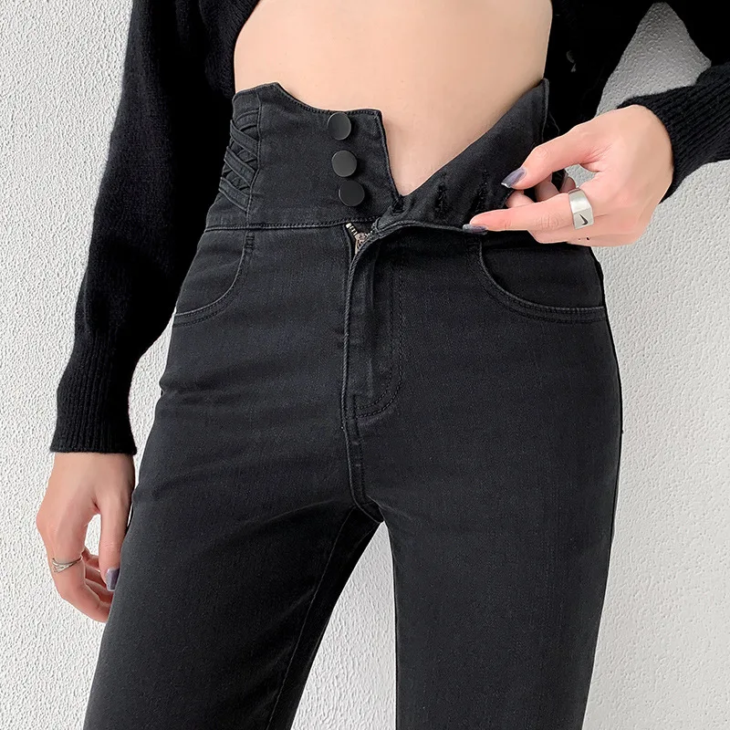 Spring Winter 2022 Womens Fashion High Waist Women's Wide Leg Jeans Baggy Woman Denim Capris Pants Jean Mom Jeans Trousers