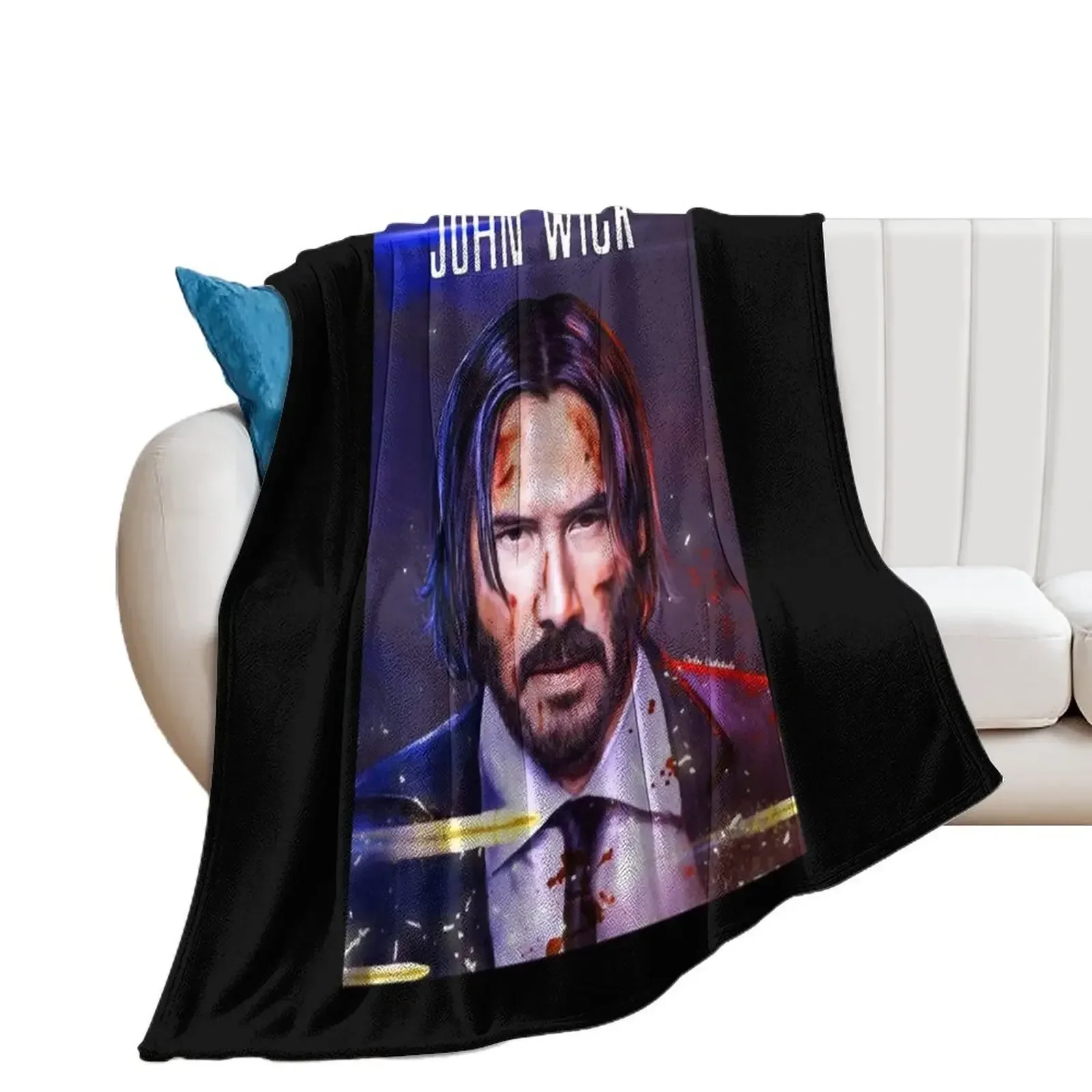 John Wick Throw Blanket Sofa Beach for sofa Blankets