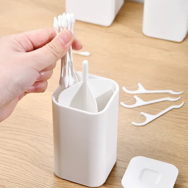 Toothpick Box Cotton Swabs Holder Tooth Pick Automatic Dispenser Press Swabs Box