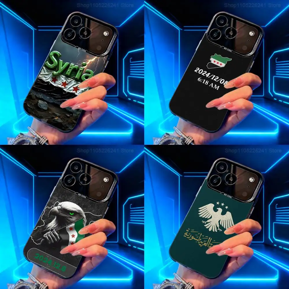 

Green S-SYRIA F-Flag For iPhone 15,14,13,11,SE,XS,MAX,12,16,17,Mini,Pro,Black Matte Silicone Cover Case