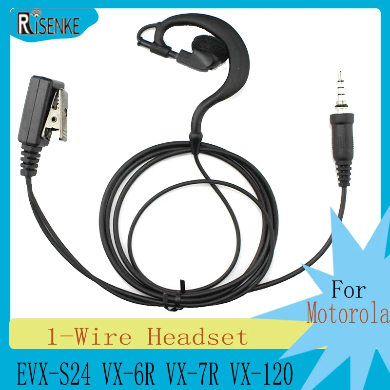 RISENKE-Earpiece for Motorola Vertex EVX-S24 VX-6R VX-7R VX-120 VX-127 VX-170 VX-177 ICOM IC-4300 IC-M25 Radio, 1-Wire Headset