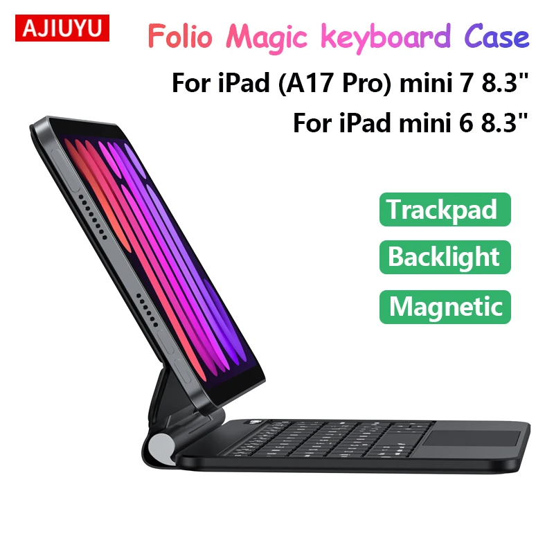 

For iPad mini (A17 Pro) 2024 mini7 8.3" Magnetic Case For iPad mini 6th 7th Generation 8.3" mini 6/7 Mini6 Magic Keyboard Case