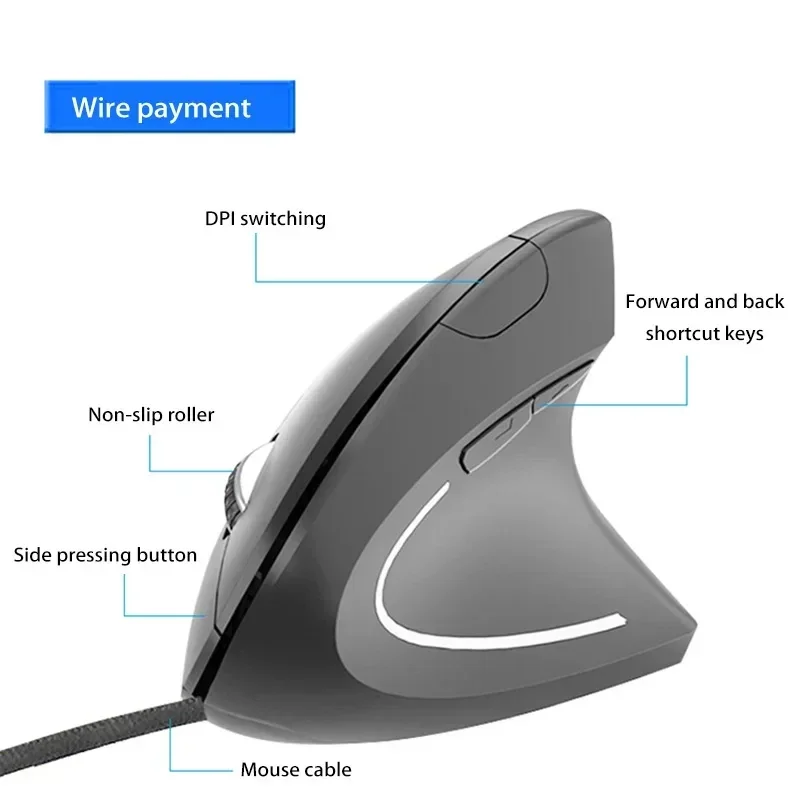 Lenovo Wireless Vertical Mouse Rechargeable Personalised Side Grip Ergonomic Bluetooth 2.4G Silent Gaming PC Computer Mouse view 4