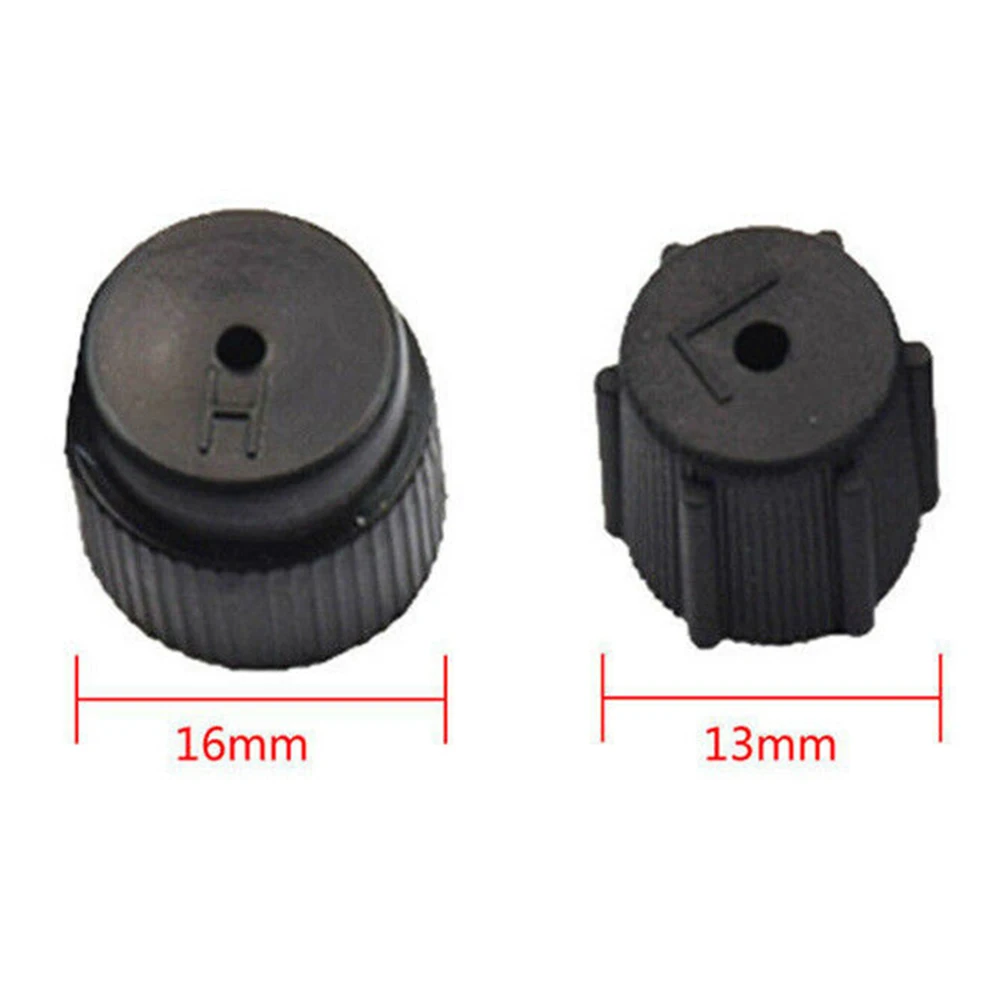 2pcs Car Air Conditioning Service AC Charging Port Valve Dust Cap Replacement Dust Covers Car AC Valve Cap Kit