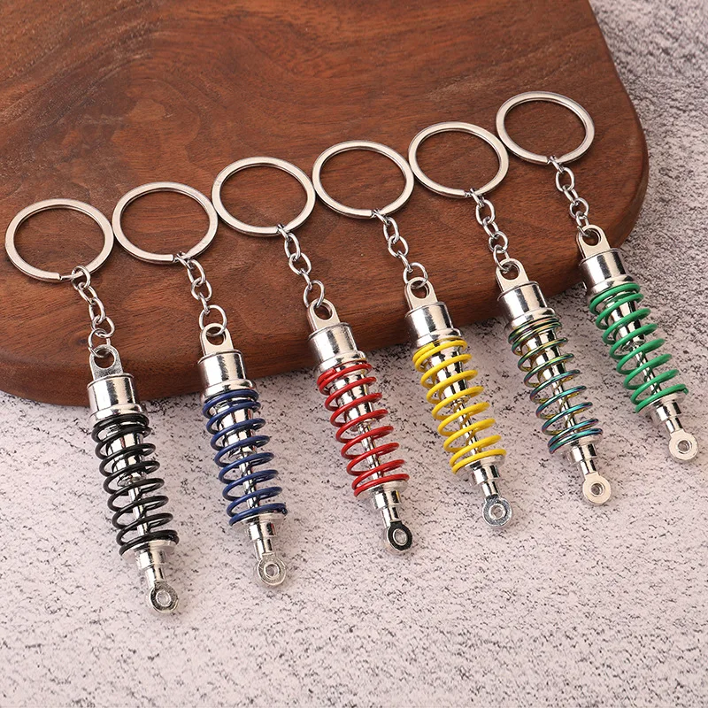 shock absorber keychain Spring Car Part Shock Absorber Keyring Alloy Keychain Keyring Spring Shock Absorber Creative Gift