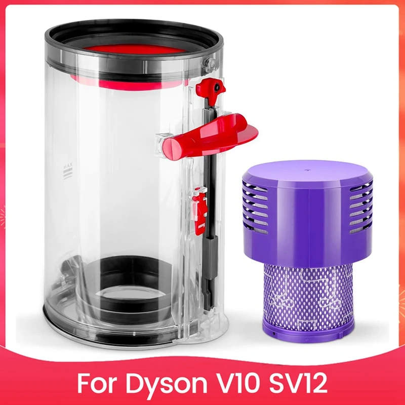 

ABKP-Dust Container With Filter Replacement Parts For Dyson V10 SV12 Animal And Absolute Vacuum Cleaner Accessories Dustbin