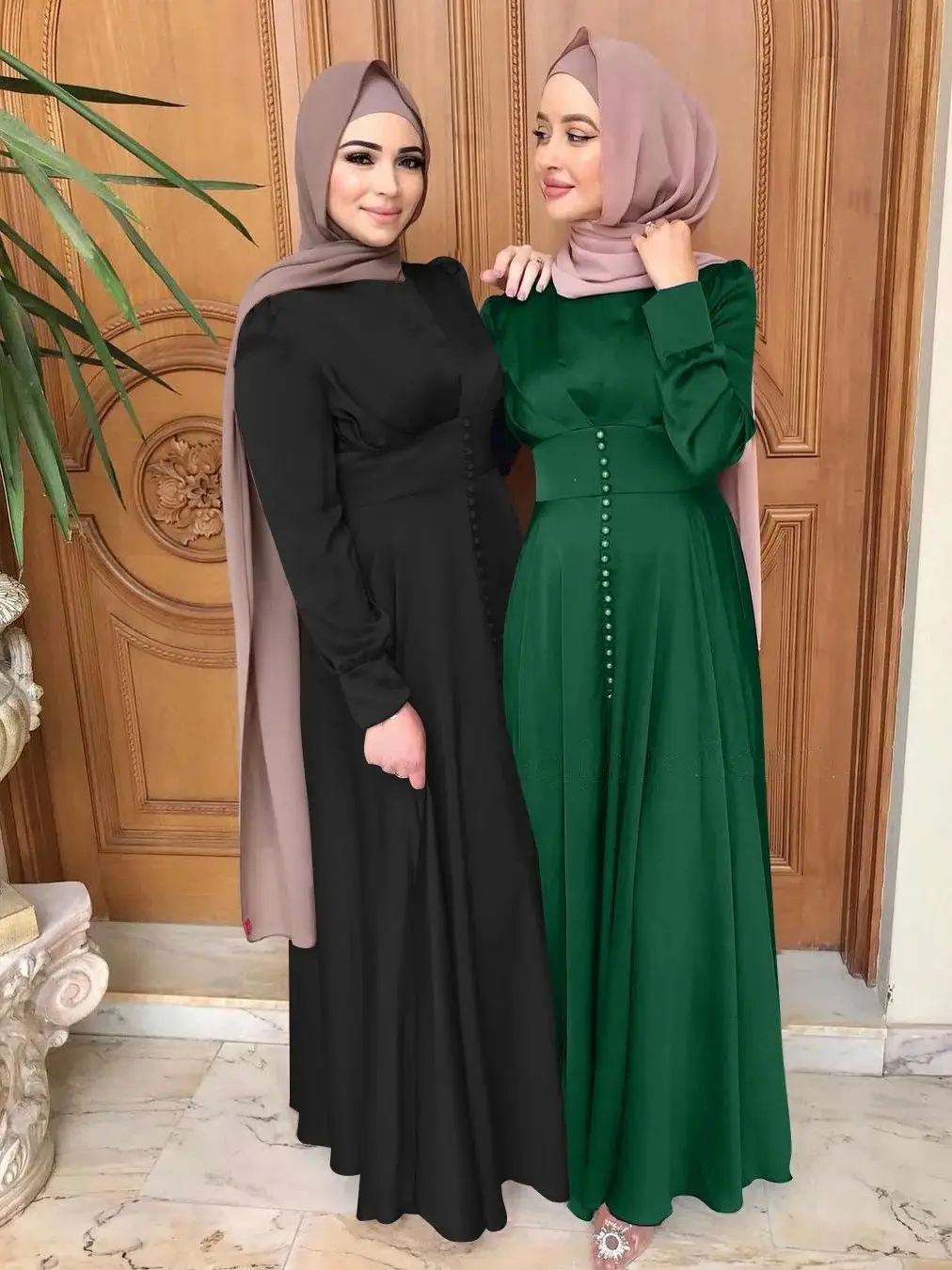Ramadan Eid Satin musulman Abaya Damen dubaï Islam arabe caftan robes modestes Abayas pour les femmes Kebaya Robe Femme Musulmane