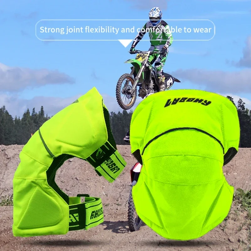 

LYSCHY Short Convenient Motorcycle Knee Pads Fluorescent Green Reflective Cycling Equipment Protective Gear Knee Protection