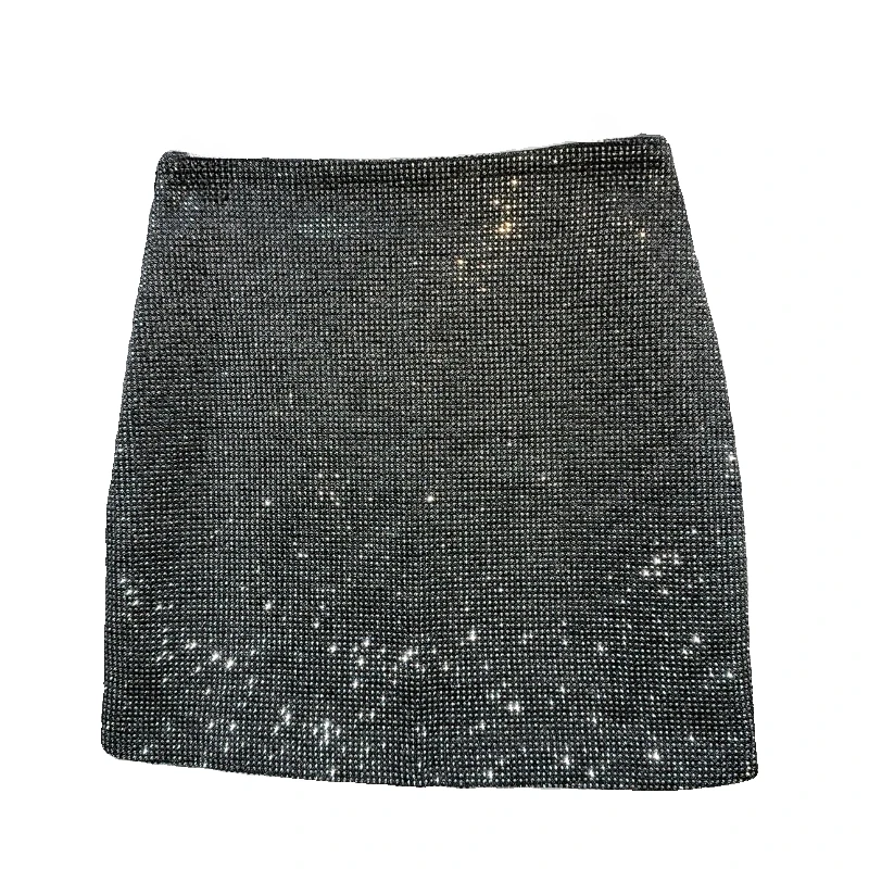 

2024 Summer New Dark Hot Rhinestone Shiny Nightclub Socialite Sheath Skirt for Women Y2K Skirts Nightclub Faldas