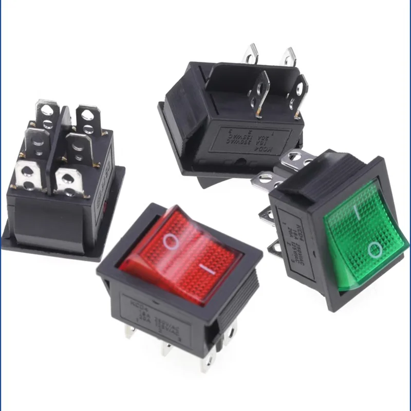 5/20/100PCS KCD4 4 Pins/6Pins With Light Rocker Switch ON-OFF 2 Position  Electrical equipment Power Switch 16A250VAC/20A125VAC