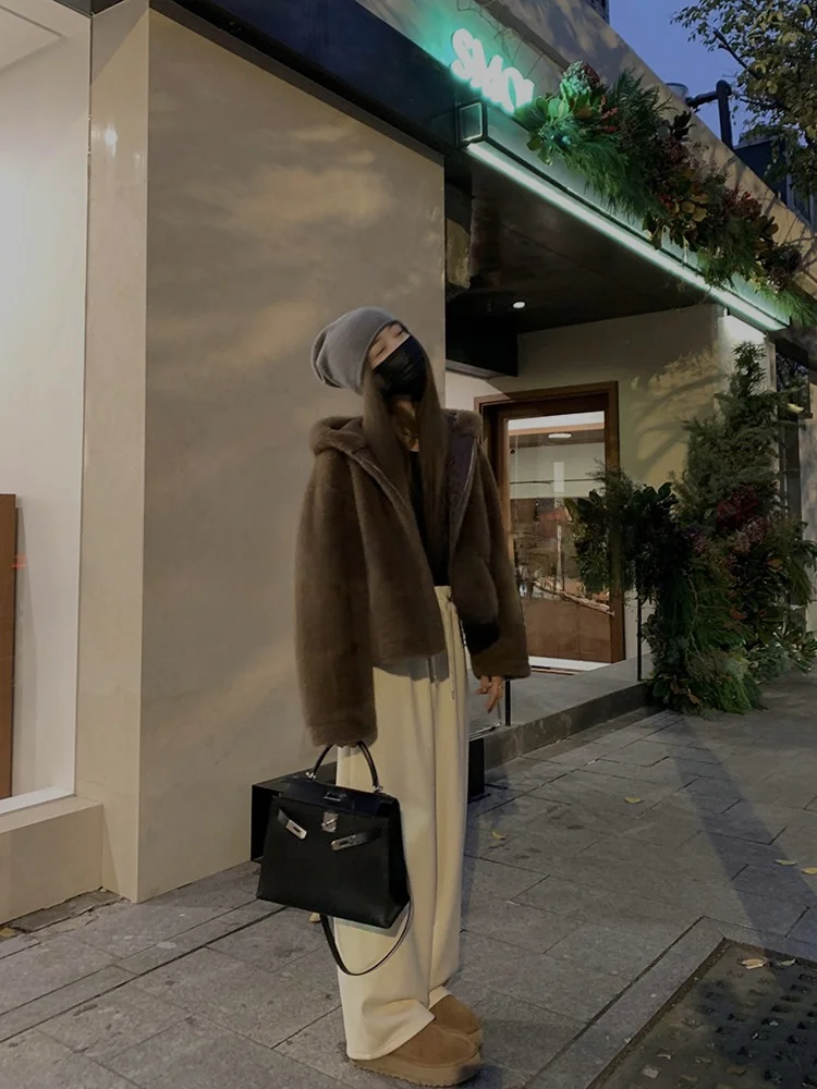 

Коллекция женских брюк с высокой талией и широкими штанинами, повседневный стиль, с отворотами, Зима 2025, Модная женская одежда премиум-качества