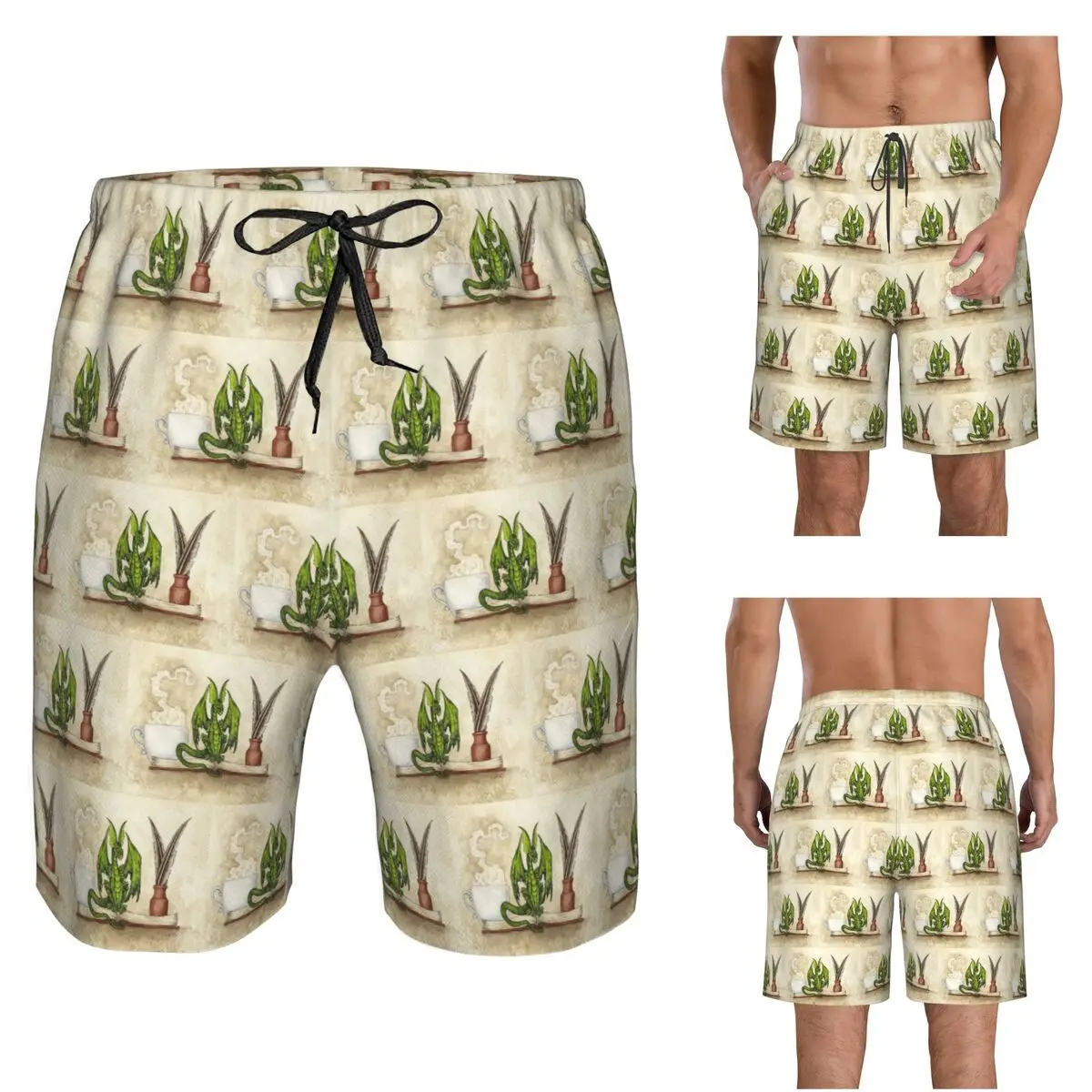 

The Scholar Trunks Beach Board Shorts Casual Quick Dry Swimming Summer Men Pants
