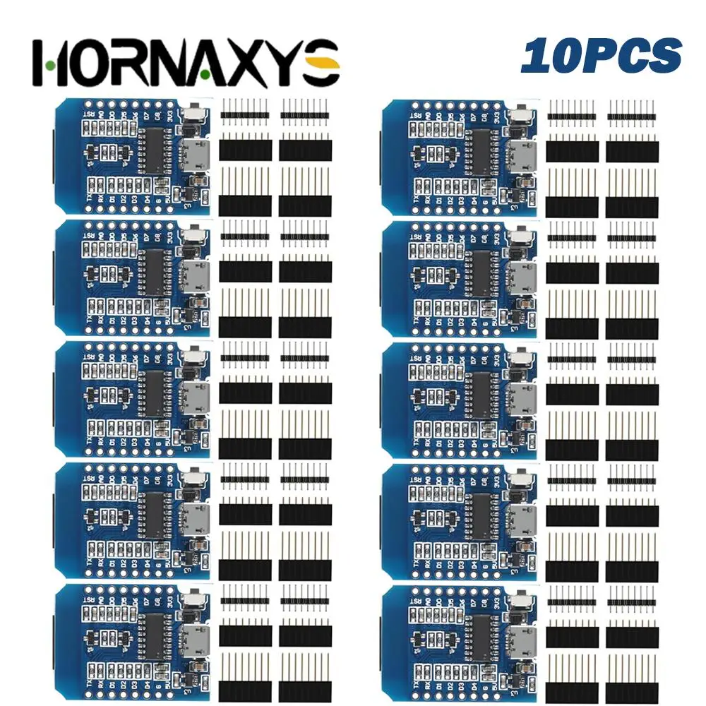 Arduino、デジタルピン、wemos d1 mini、esp8266、ESP-12F、esp12モジュール、wifi、type-c、3.3v、1-10pcs用のマイクロUSB開発ボード