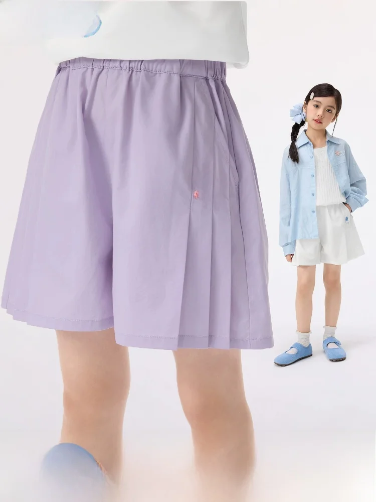 lightweight-comfortable-floral-a-line-shorts-for-girls-inman-children's-clothing-elastic-waist-casual-summer-fashion-kids'-pants