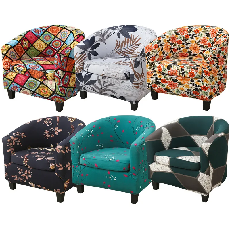

New European Style High Elasticity Sofa Cover Full Wrap Semi-Circular Single Person Sofa Chair Cover Simple Design Protection