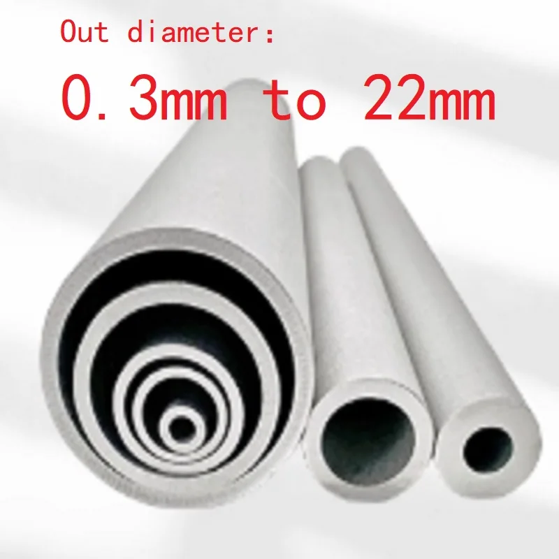 1PC 304 Stainlessy Steel Tubes Round Pipes Straight Tube OD 0.3-15 16 17 18 19 20 21 22mm Length 100mm 250mm 500mm